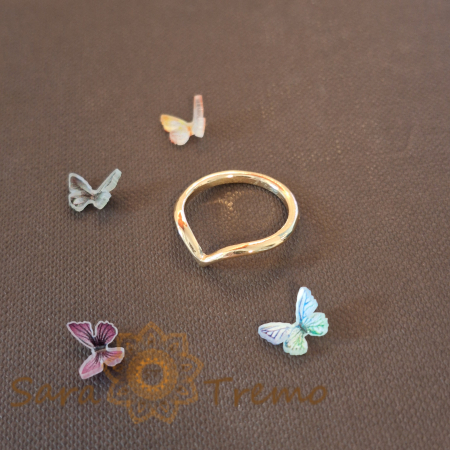 Inel placat cu aur Gold Princess, model simplu, arcuit ca o coroană de prințesă [1]