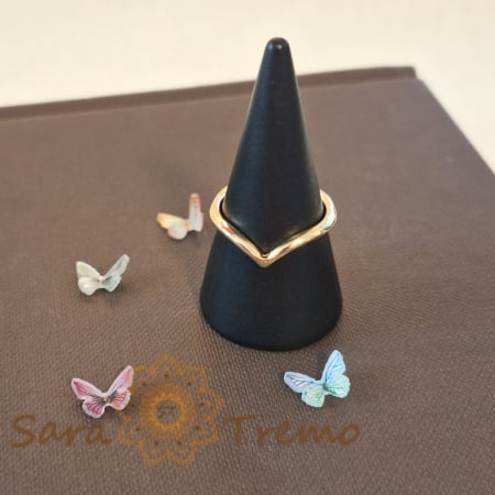 Inel placat cu aur Gold Princess, model simplu, arcuit ca o coroană de prințesă [2]