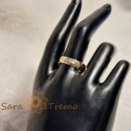 Inel placat cu aur, model simplu tip bandă – unisex, lățime 5 mm [4]