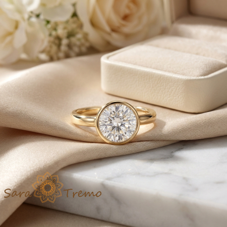 Inel Regina Claritatii – Inel placat cu aur 14K cu zirconia rotunda tip diamant [1]