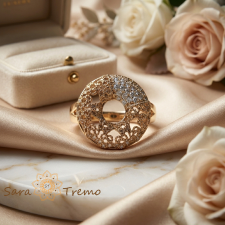 Inel Soarele Etern – Inel placat cu aur cu cristale zirconia [1]