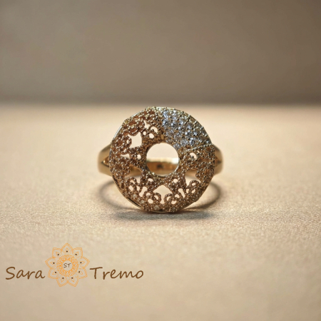 Inele - Inel Soarele Etern – Inel placat cu aur cu cristale zirconia