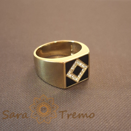 Inel tip ghiul cu cristale zirconia, lățime 1.3 cm – Gama Luxury Brazilia [2]