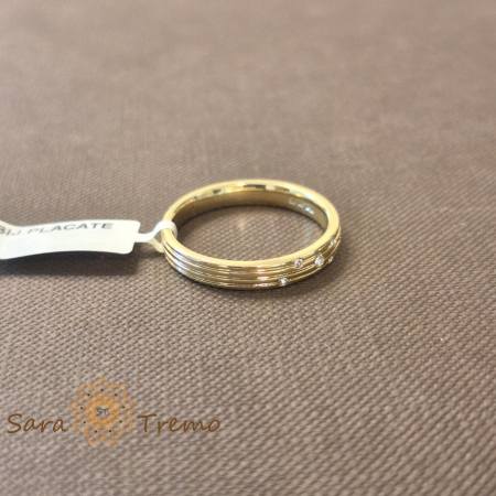 Inel tip banda cu cristale zirconia placat 14k - latime 3 mm [1]