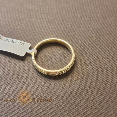 Inel tip banda cu cristale zirconia placat 14k - latime 3 mm [2]