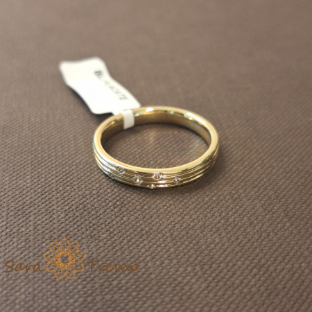 Inel tip banda cu cristale zirconia placat 14k - latime 3 mm [0]