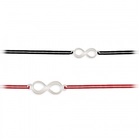 Ines - Set bratari personalizate cu snur si infinit cu nume din argint 925 [1]