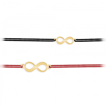 Ines - Set bratari personalizate cu snur si infinit cu nume din argint 925 placat cu aur galben 24K [1]