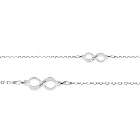 Seturi - Ines - Set bratari personalizate infinit cu nume din argint 925