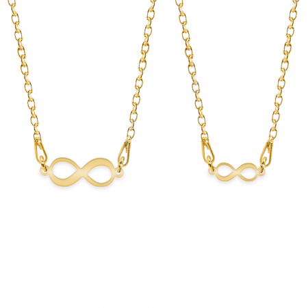 Ines - Set coliere personalizate infinit cu nume din argint 925 placat cu aur galben 24K [1]
