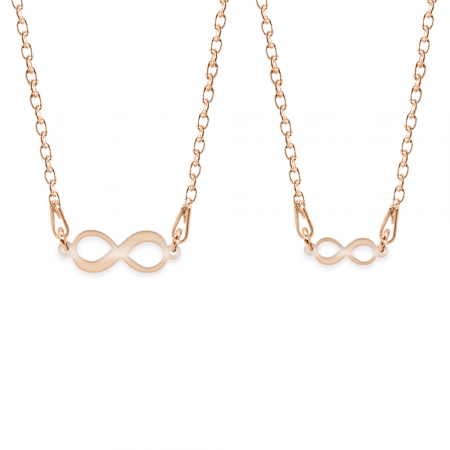 Ines - Set coliere personalizate infinit cu nume din argint 925 placat cu aur roz [1]