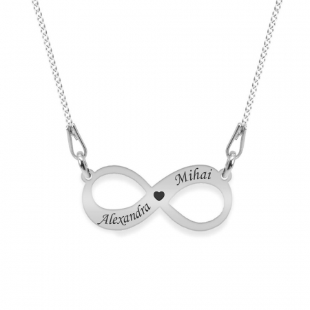 Lantisoare si coliere din argint - Infinity - Colier lant plat din argint 925 personalizat cu nume - Infinit