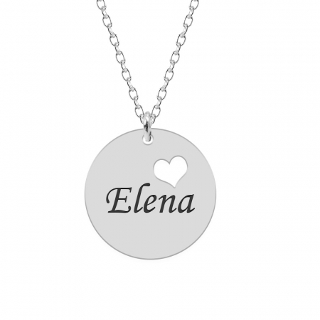 Lantisoare cu text personalizat din argint - Ingrid - Colier personalizat banut cu nume din argint 925