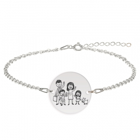 Bratari personalizate - Iris - Bratara din argint 925 personalizata cu membrii familiei - banut