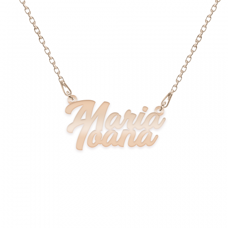 Jane - Colier personalizat cu doua nume din argint 925 placat cu aur roz [1]