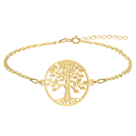 Bratari personalizate - July- Bratara personalizata pomul vietii din argint 925 placat cu aur galben 24K