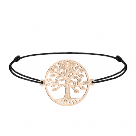 Bratari personalizate - July - Bratara personalizata snur pomul vietii din argint 925 placat cu aur roz