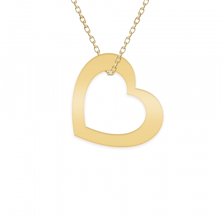Colier personalizat cu inimioara si nume din argint 925 placat cu aur galben 24K [1]