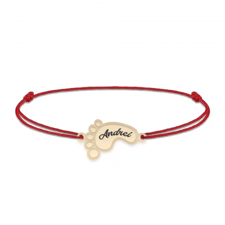 Kiddie - Bratara personalizata snur talpita din Aur 14 karate - 0,20 grame,13 x 8 mm [1]