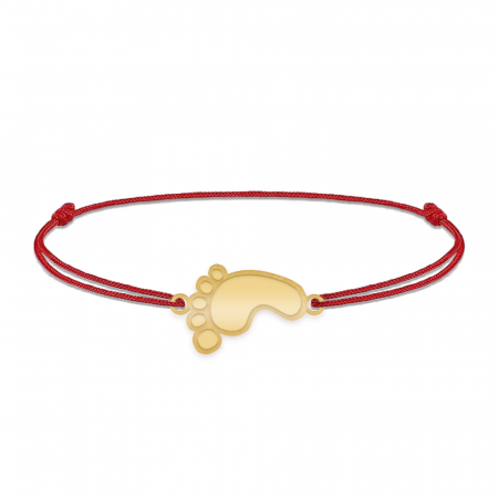 Kiddie - Bratara personalizata snur talpita si nume din argint 925 placat cu aur galben 24K [1]