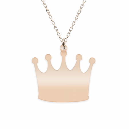 King - Colier din argint 925 placat cu aur roz personalizat cu text - coroana [1]