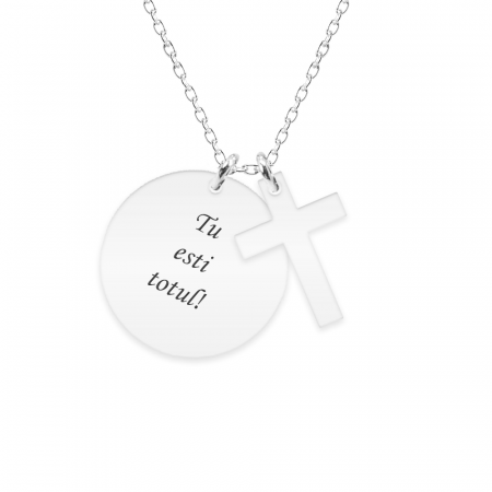 Cruciulite din argint - Krust - Colier personalizat banut si cruce din argint 925