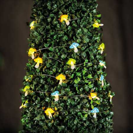 Casa si Gradina - Lampă cu LED-uri solare - ciuperci - 2,4 m - 25 LED-uri - alb cad