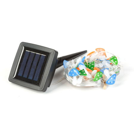 Lampă cu LED-uri solare - ciuperci - 2,4 m - 25 LED-uri - alb cad [1]