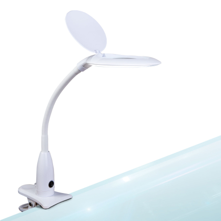 Pentru casa - Lampa de birou LED cu lupa 5x, 30 LED, 720 lumeni, cu prindere tip clema, alba
