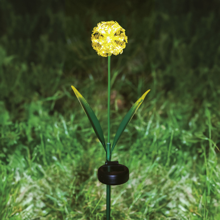 Lampa solara hortensie 25 LED alb cald, iluminat gradina, cu tarus, decor exterior IP44 [0]