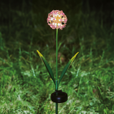 Lampa solara hortensie 25 LED alb cald, iluminat gradina, cu tarus, decor exterior IP44 [1]