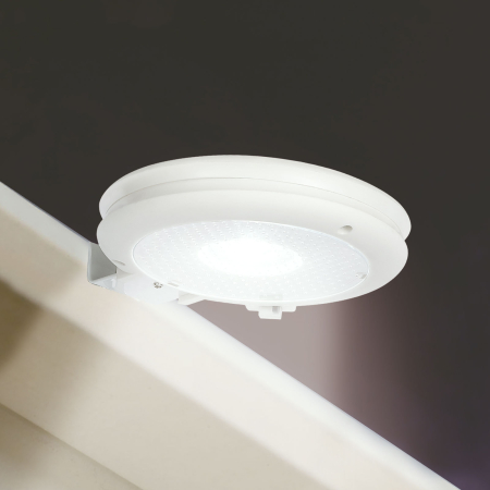 Pentru casa - Lampa solara jgheab perete LED SMD, 11 cm, 3 LED alb rece, exterior, montaj gard balcon, incarcare a