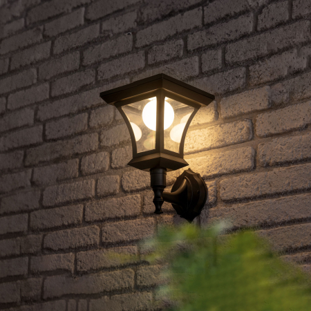 Pentru casa - Lampa solara LED de perete 8 LED alb cald 21x21 cm pentru gradina, terasa, gard IP44