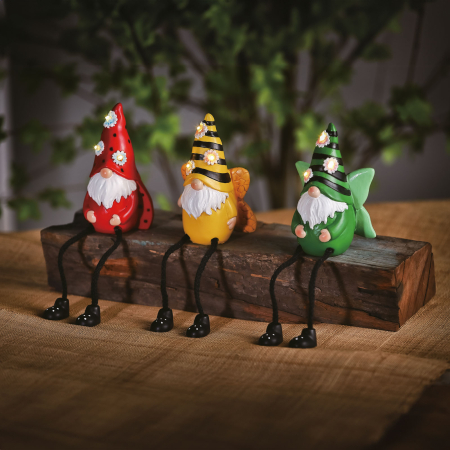 Pentru casa - Lampa solara LED gnom gradina, 22 cm, 3 LED alb cald, decor exterior, 3 modele IP44