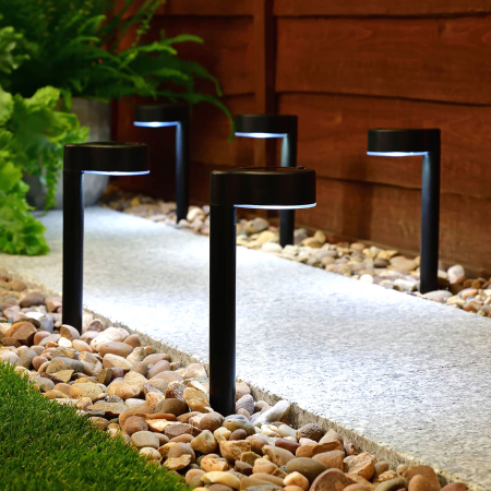 Pentru casa - Lampa solara LED gradina cu tarus, 31.5 cm, iluminat exterior, aprindere automata, lumina alba rece