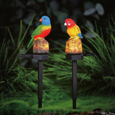 Pentru casa - Lampa solara LED papagal gradina, 42 cm, 1 LED alb cald, incarcare automata IP44