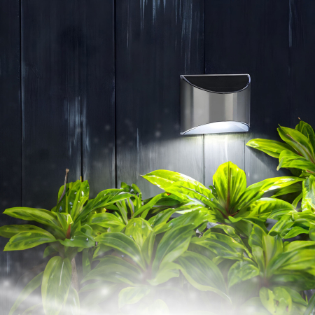 Pentru casa - Lampa solara LED perete 4 SMD alb rece, iluminat exterior gradina terasa, montaj usor