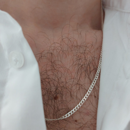 Lanț bărbătesc din argint cu zale aplatizate - Lungime 55 cm [5]