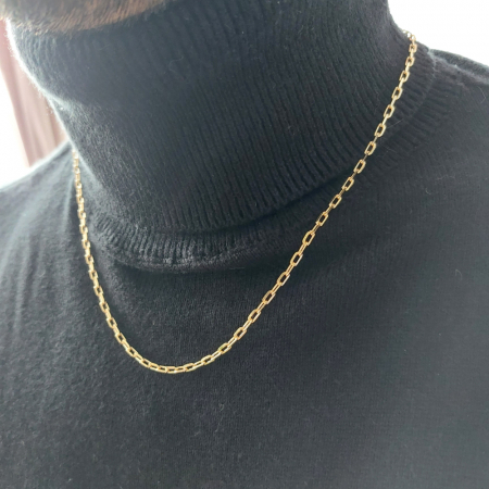 Lant barbatesc placat cu aur Chained Together - model simplu si elegant, lungime 50 cm [9]