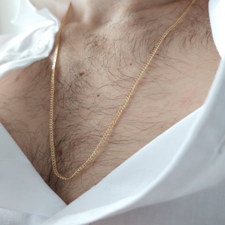 Lant barbatesc placat cu aur Golden Wonderland - model simplu și rafinat [1]