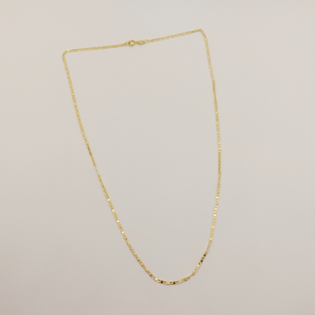 Lant barbatesc placat cu aur One Path, zale plate ovale, lungime 55 cm [2]