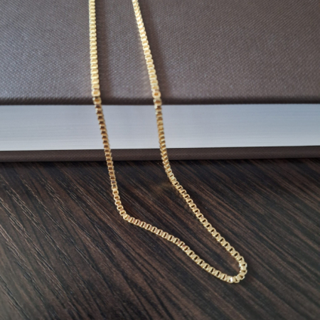 Lant cubic unisex placat cu aur 18K - 50 cm [0]