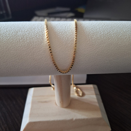 Lant cubic unisex placat cu aur 18K - 50 cm [3]