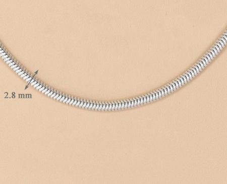 Lanț din argint 925 tip șarpe grosuț unisex 45 cm SaraTremo [3]