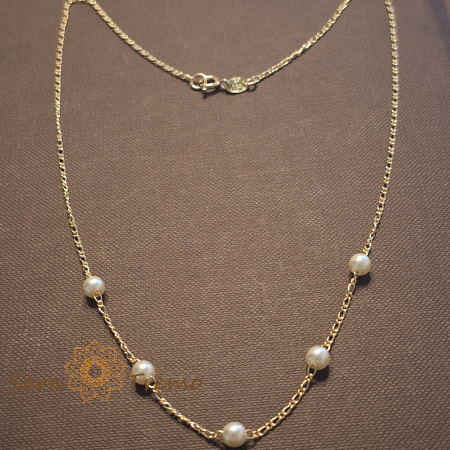 Coliere si lantisoare - Colier „Perla Solis” – eleganță pură în aur și perle eco