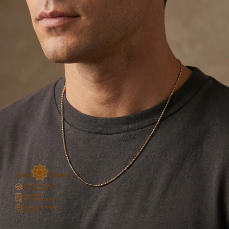 Lanț cu Biluțe Unisex Brazilia 50 cm, aur 18K | SaraTremo [2]