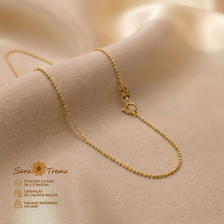 Coliere si lantisoare - Lanț cu Biluțe Unisex Brazilia 50 cm, aur 18K | SaraTremo