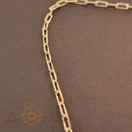 Lant gros masiv placat cu aur 18K, model cu zale dreptunghiulare, 55/60 cm [4]