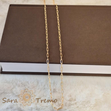 Lant gros masiv placat cu aur 18K, model cu zale dreptunghiulare, 55/60 cm [5]