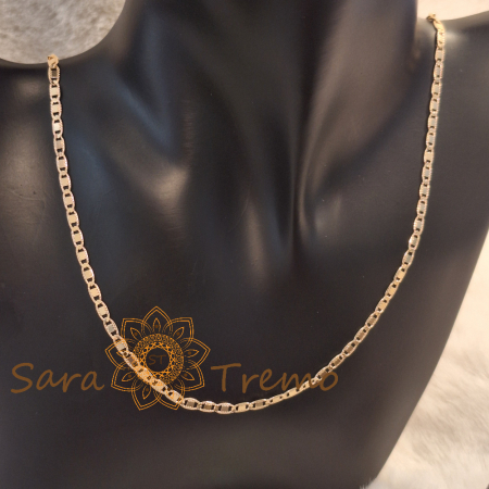 Lănțișor unisex placat cu aur – model cu plăcuțe fine texturate, 55 cm [5]